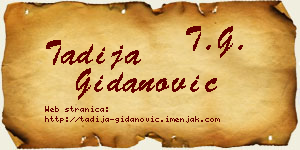 Tadija Gidanović vizit kartica